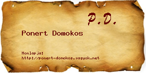 Ponert Domokos névjegykártya